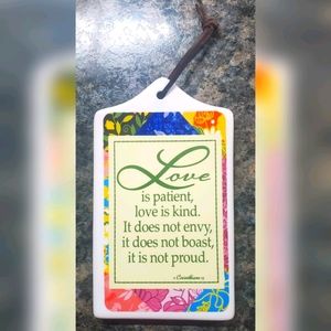 Ceramic Plaque with 1 Corinthians 13